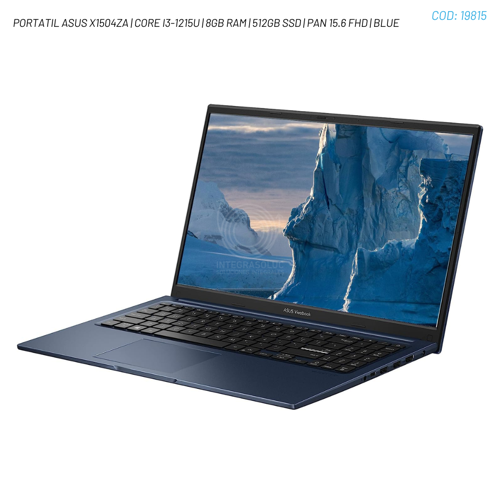COMPUTADOR PORTATIL ASUS X1504ZA | CORE I3-1215U | 8GB RAM | 512GB SSD | PAN 15.6 FHD | BLUE