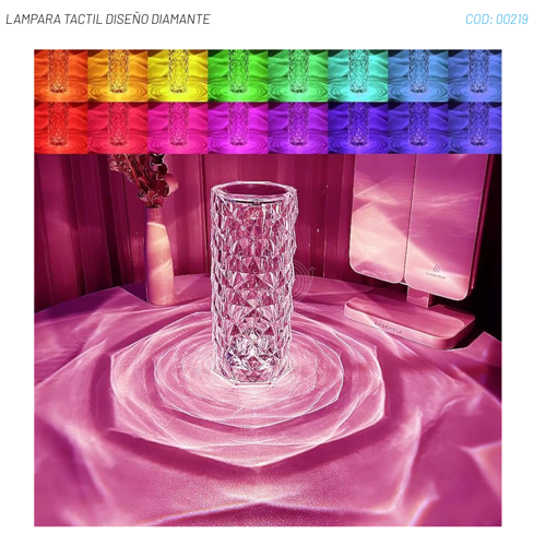LAMPARA TACTIL DISEÑO DIAMANTE