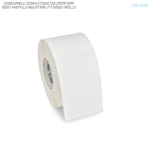 CONSUMIBLE ZEBRA ETIQUETAS ZPERFORM 1500T 4X6 PULG INDUSTRIAL/TT/1000U 1ROLLO