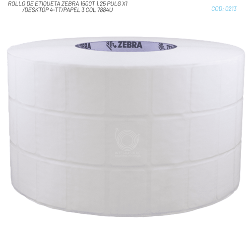 ROLLO DE ETIQUETA ZEBRA 1500T 1.25 PULG X1 /DESKTOP 4-TT/PAPEL 3 COL 7884U