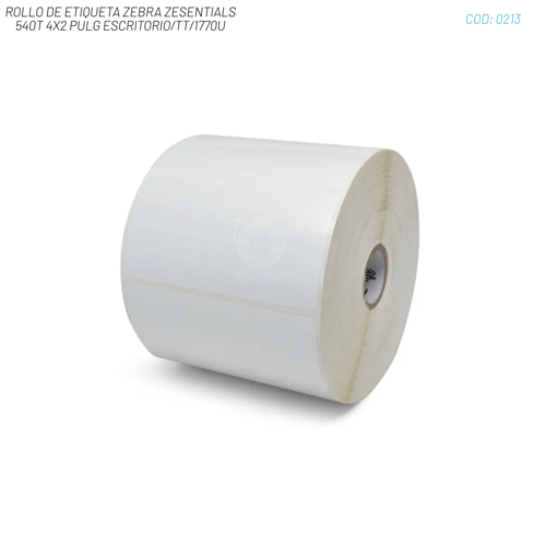 ROLLO DE ETIQUETA ZEBRA ZESENTIALS 540T 4X2 PULG ESCRITORIO/TT/1770U