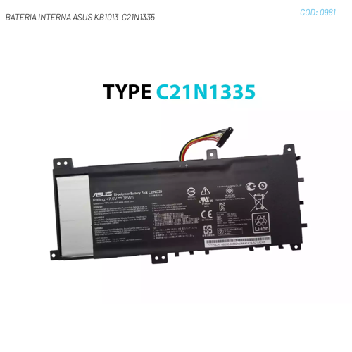 BATERIA INTERNA ASUS KB1013  C21N1335