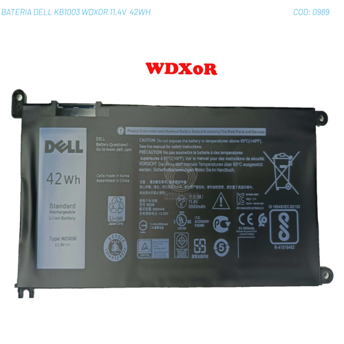 BATERIA DELL KB1003 WDXOR 11.4V  42WH