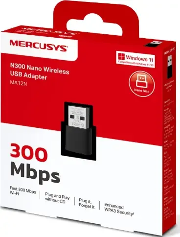 ADAPTADOR USB INALÁMBRICO MERCUSYS N300