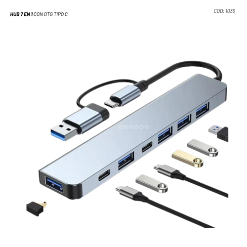 HUB 7 EN 1 CON OTG TIPO C