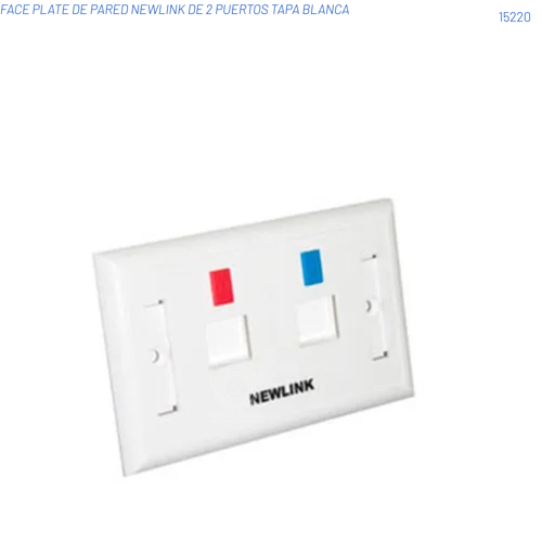 FACE PLATE DE PARED NEWLINK DE 2 PUERTOS TAPA BLANCA