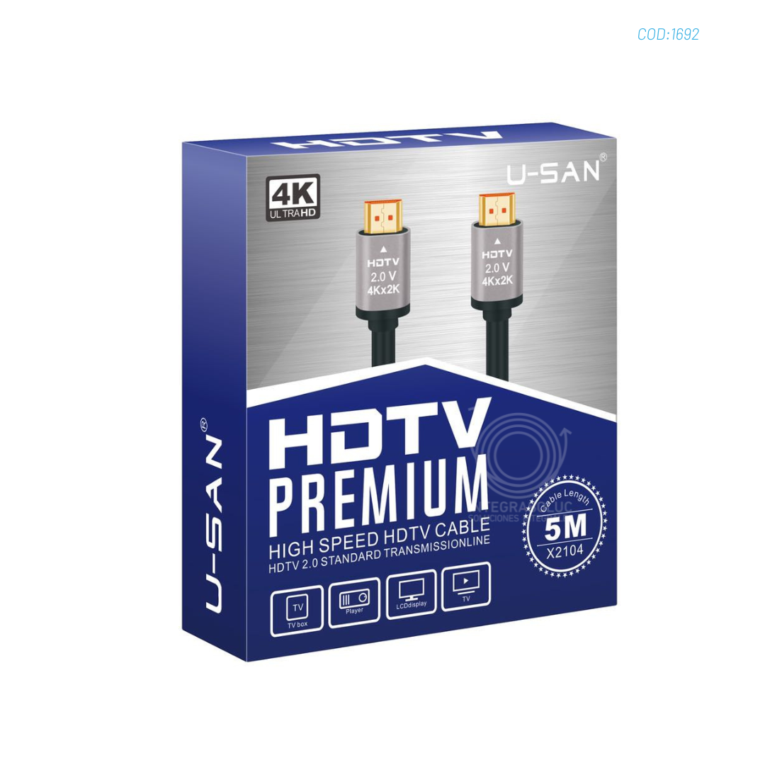 CABLE HDMI A HDM 4K (5 MTS) ULTRA HIGH SPEED