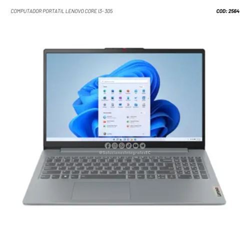 COMPUTADOR PORTATIL LENOVO IDEALPAD SLIM 3 15IAN8 CORE I3-N305 8GB/512GB 15.6/GRAY