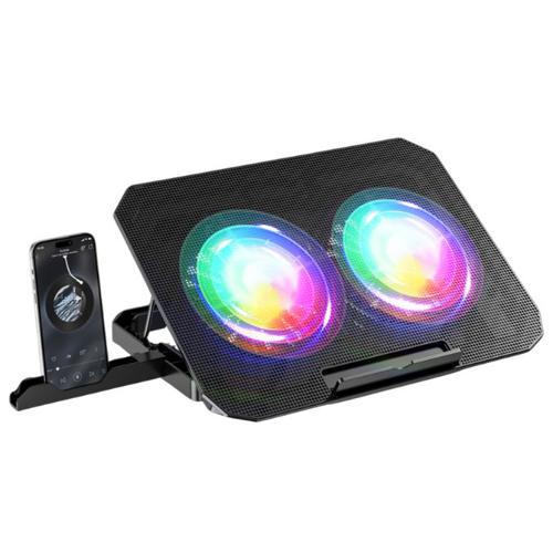 COOLING PAD RGB | 5 NIVELES | ULTRA SILENCIOSO | CELL PHONE  STAND | SM COS8870