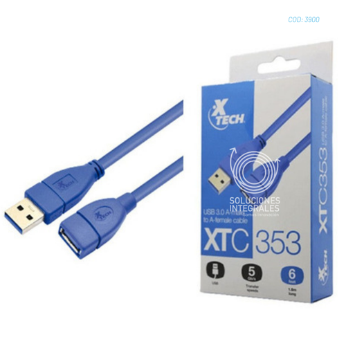 EXTENSION USB 3.0 TIPO A 1.8MTRS XTECH XTC-353
