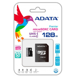 MEMORIA MICRO SD ADATA 128 GB CLASE 10 CON ADAPTADOR