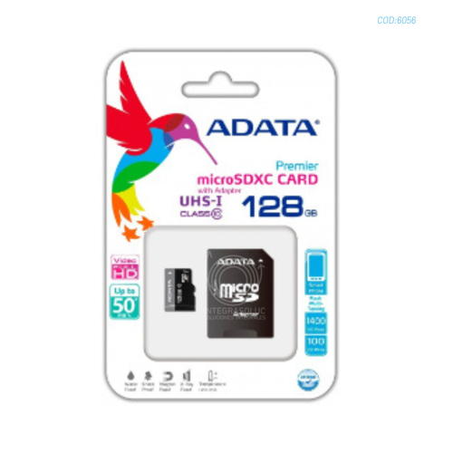 MEMORIA MICRO SD ADATA 128 GB CLASE 10 CON ADAPTADOR