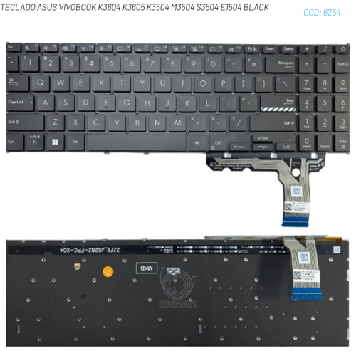 TECLADO ASUS VIVOBOOK K3604 K3605 K3504 M3504 S3504 E1504 BLACK