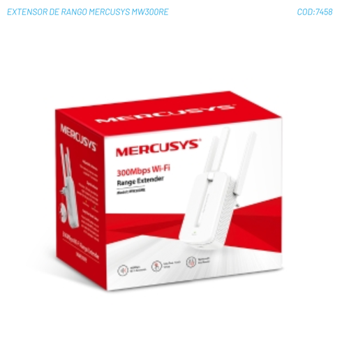 EXTENSOR DE RANGO MERCUSYS MW300RE N300 3 ANT WI-FI WPS BUTTON