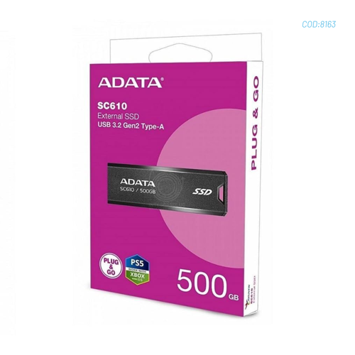 SSD ADATA EXTERNO SC610 500GB USB 3.2 GEN2 550/500MB/S COMPATIBLE PS5