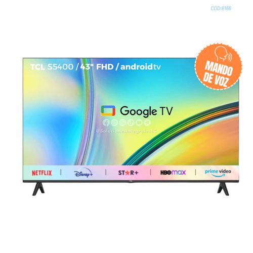TELEVISOR TCL 43" LED 1080P FULLHD SMART TV | MANDO DE VOZ | ANDROID 11.0