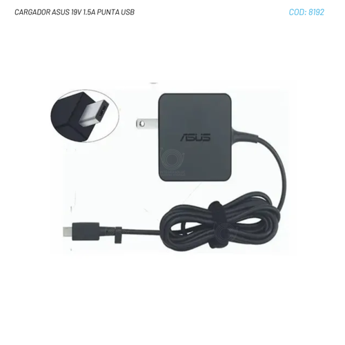 CARGADOR ASUS 19V 1.5A PUNTA USB