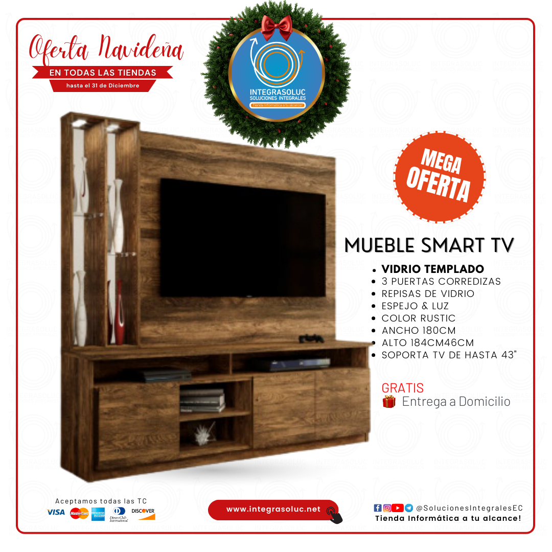 MUEBLE DE ENTRETENIMIENTO OPERA SOPORTA TV DE HASTA 50 PULGADAS