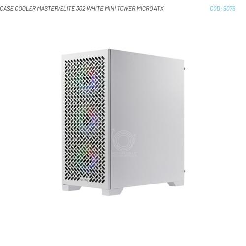 CASE COOLER MASTER/ELITE 302 WHITE MINI TOWER MICRO ATX 3X120MM ARGB USB TYPE C EN EL PANEL