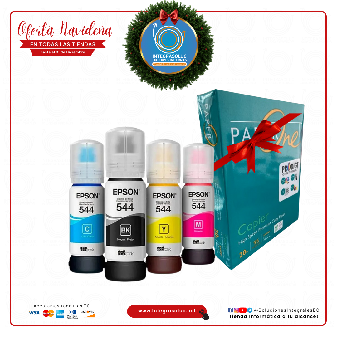 KIT TINTA EPSON 544 + RESMA