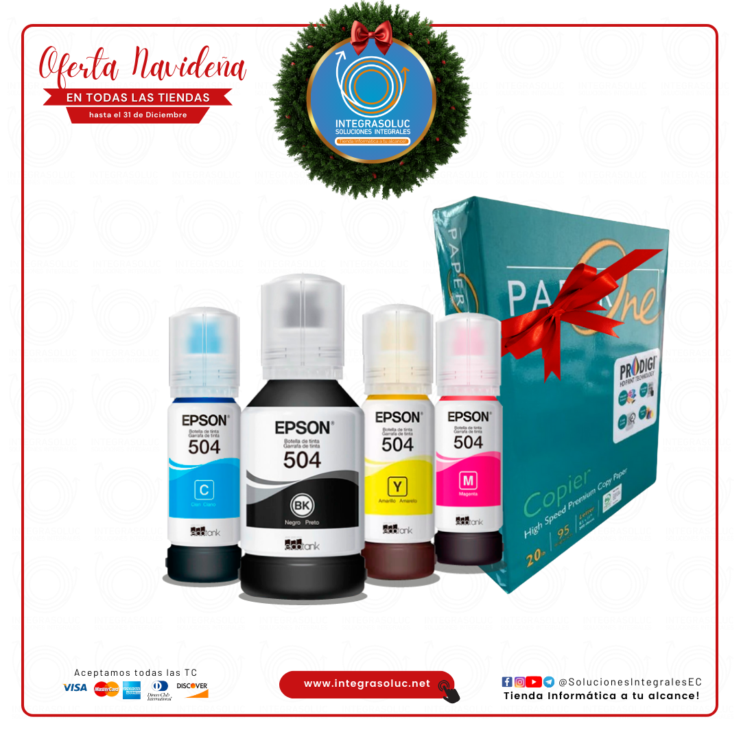 KIT TINTA EPSON 504 + RESMA