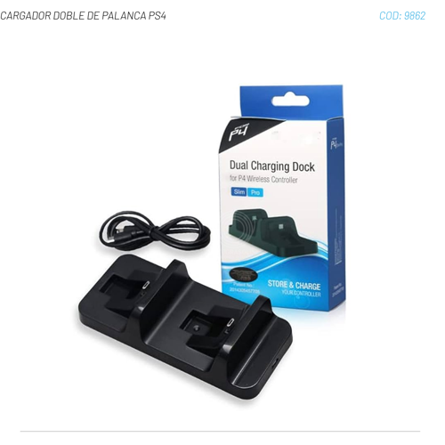 CARGADOR DOBLE DE PALANCA PS4