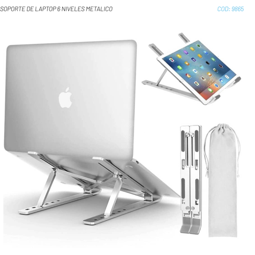 SOPORTE DE LAPTOP 6 NIVELES METALICO