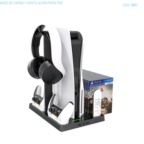 BASE DE CARGA Y VENTILACION PARA PS5